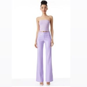 Alice + Olivia  l NWT  Faux Leather Bootcut Pants Lavender